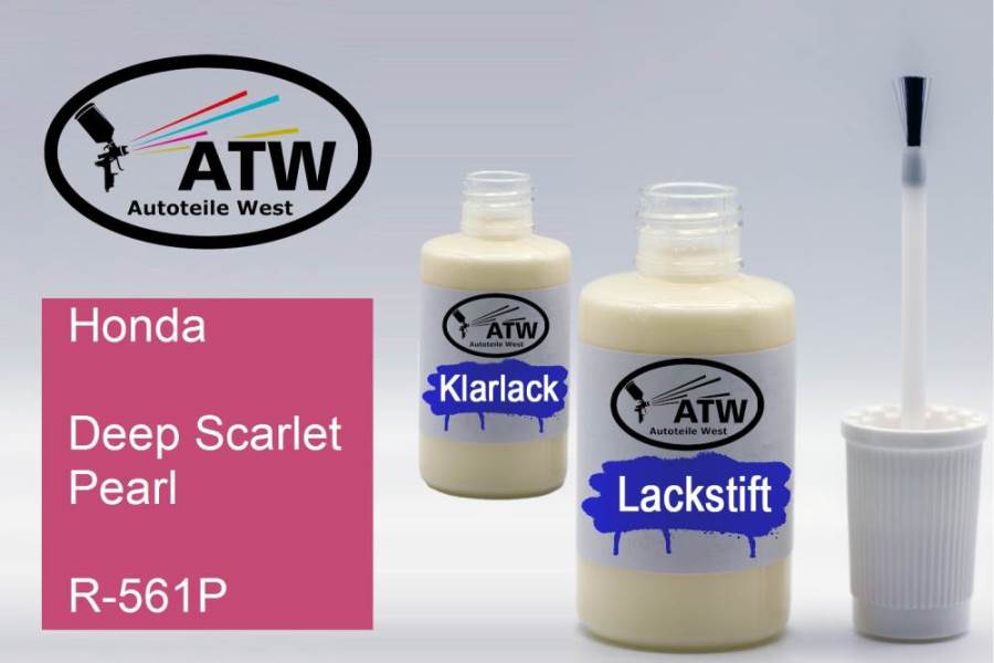 Honda, Deep Scarlet Pearl, R-561P: 20ml Lackstift + 20ml Klarlack - Set, von ATW Autoteile West.